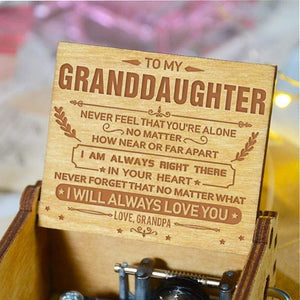 Grandpa to Granddaughter - I Will Always Love You - Engraved Music Box